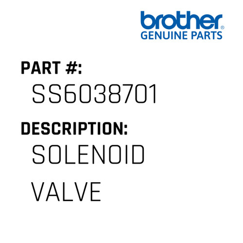 Solenoid Valve - Genuine Japan Brother Sewing Machine Part #SS6038701