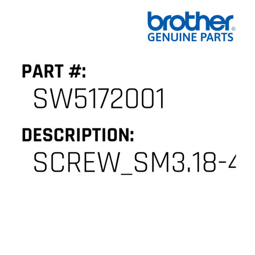 Screw_Sm3.18-44X6 - Genuine Japan Brother Sewing Machine Part #SW5172001