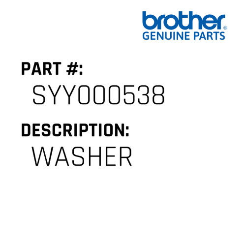 Washer - Genuine Japan Brother Sewing Machine Part #SYY000538