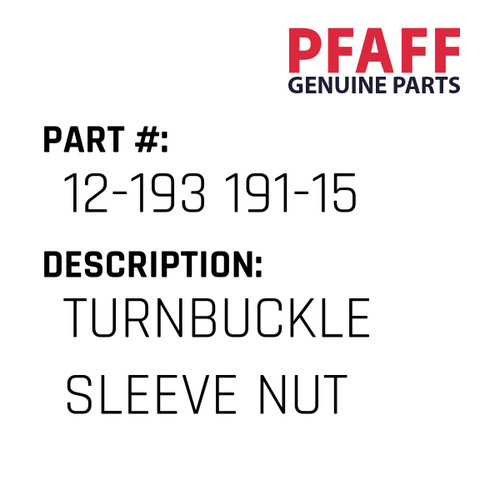 Turnbuckle Sleeve Nut - Original Pfaff Spare Part Number 12-193 191-15