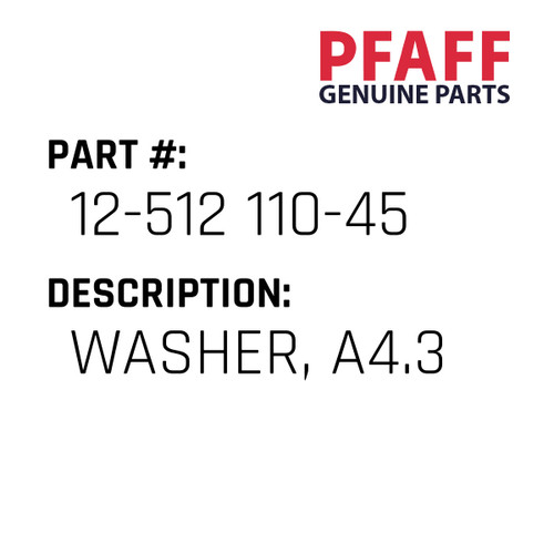 Washer, A4.3 - Original Pfaff Spare Part Number 12-512 110-45