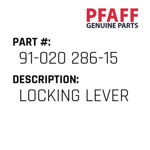 Locking Lever - Original Pfaff Spare Part Number 91-020 286-15