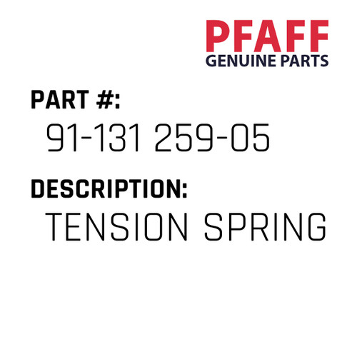 Tension Spring - Original Pfaff Spare Part Number 91-131 259-05
