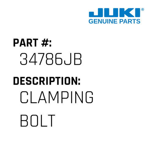 Clamping Bolt - Juki #34786JB Genuine Juki Part