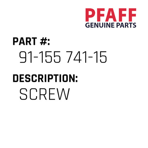 Screw - Original Pfaff Spare Part Number 91-155 741-15
