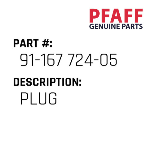 Plug - Original Pfaff Spare Part Number 91-167 724-05