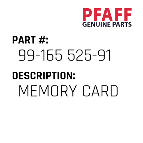 Memory Card - Original Pfaff Spare Part Number 99-165 525-91