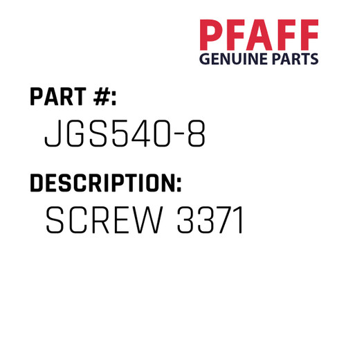 Screw 3371 - Original Pfaff Spare Part Number JGS540-8