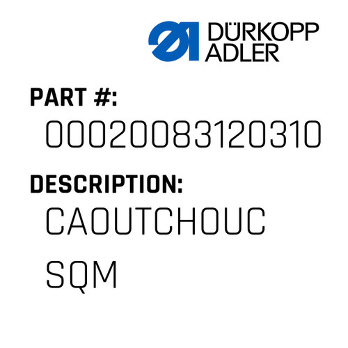 Caoutchouc Sqm For Dürkopp Adler Original Part Number 0002 008312 0310