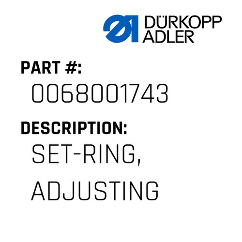 Set-Ring, Adjusting For Dürkopp Adler Original Part Number 0068 001743
