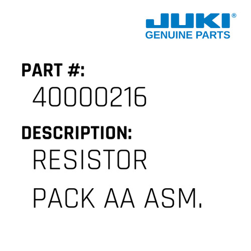 Resistor Pack Aa Asm. - Juki #40000216 Genuine Juki Part