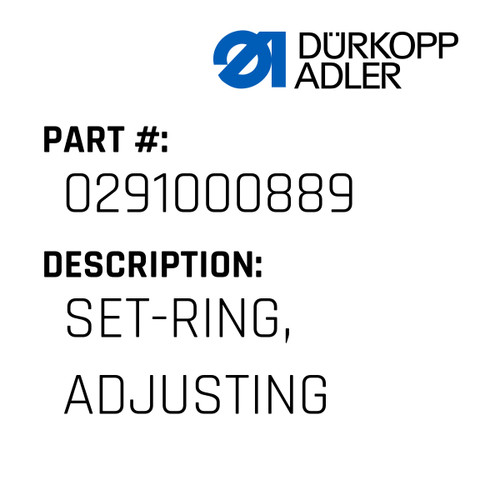Set-Ring, Adjusting For Dürkopp Adler Original Part Number 0291 000889