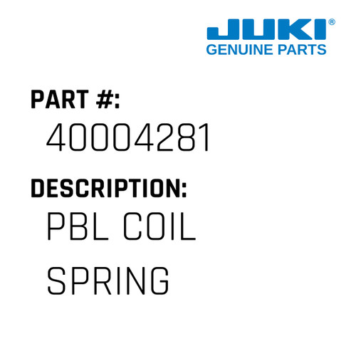 Pbl Coil Spring - Juki #40004281 Genuine Juki Part