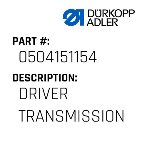 Driver Transmission For Dürkopp Adler Original Part Number 0504 151154