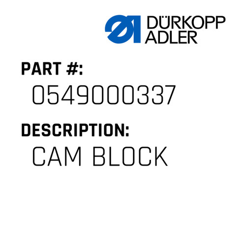 Cam Block For Dürkopp Adler Original Part Number 0549 000337
