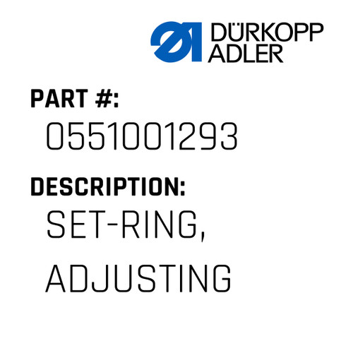 Set-Ring, Adjusting For Dürkopp Adler Original Part Number 0551 001293