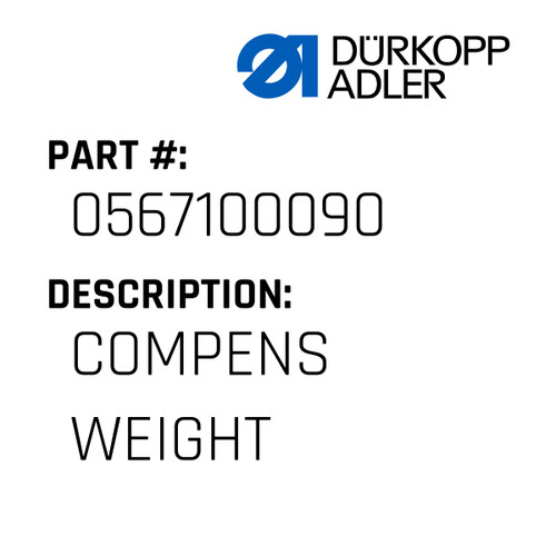 Compens Weight For Dürkopp Adler Original Part Number 0567 100090