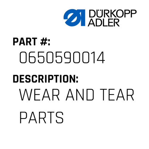 Wear And Tear Parts For Dürkopp Adler Original Part Number 0650 590014
