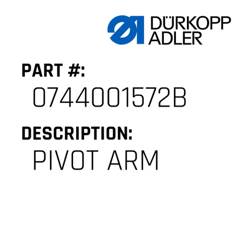 Pivot Arm For Dürkopp Adler Original Part Number 0744 001572 B