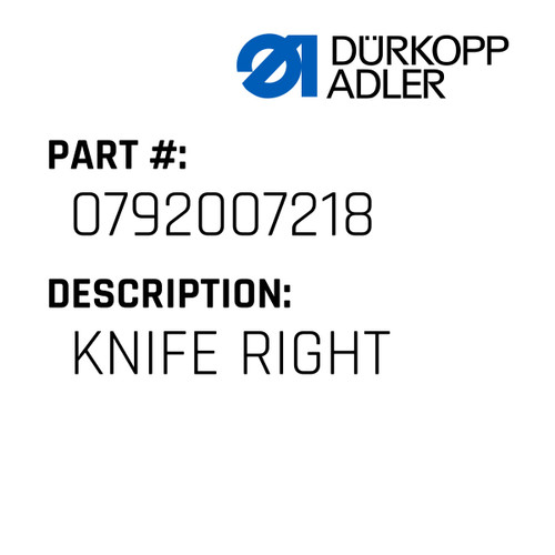 Knife Right For Dürkopp Adler Original Part Number 0792 007218