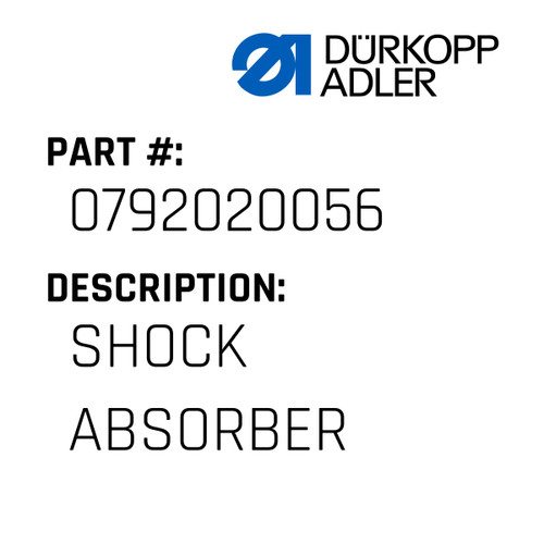 Shock Absorber For Dürkopp Adler Original Part Number 0792 020056