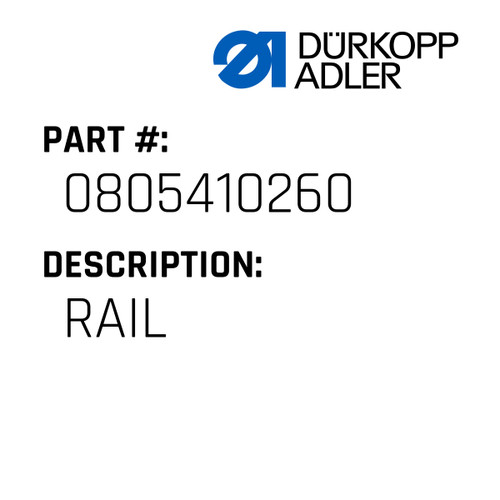 Rail For Dürkopp Adler Original Part Number 0805 410260