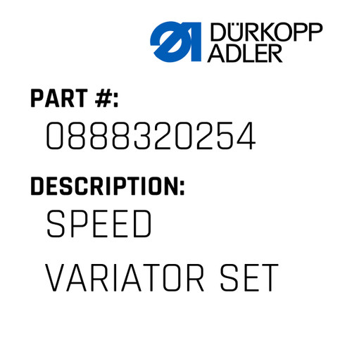 Speed Variator Set For Dürkopp Adler Original Part Number 0888 320254