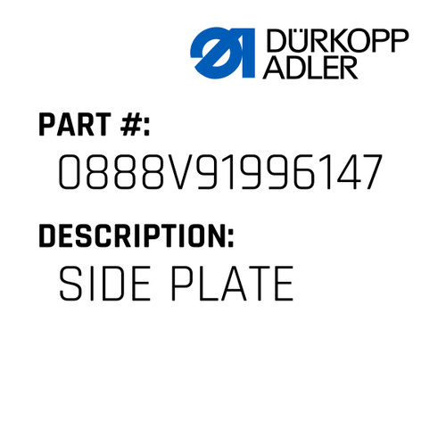 Side Plate For Dürkopp Adler Original Part Number 0888 V91996 147