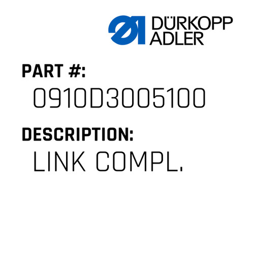 Link Compl. For Dürkopp Adler Original Part Number 0910 D3005100