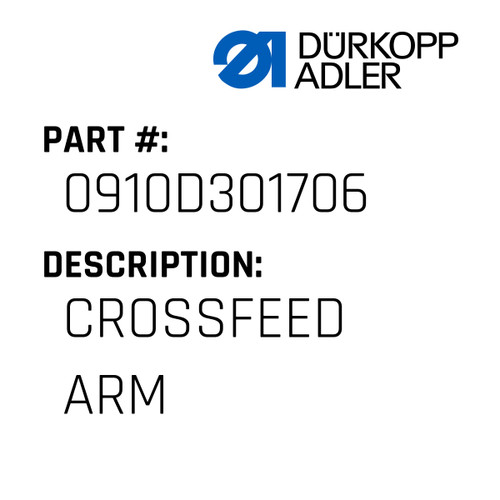 Crossfeed Arm For Dürkopp Adler Original Part Number 0910 D301706