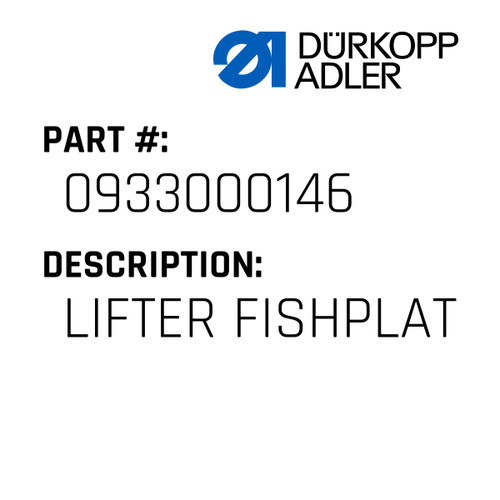 Lifter Fishplat For Dürkopp Adler Original Part Number 0933 000146