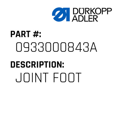 Joint Foot For Dürkopp Adler Original Part Number 0933 000843 A