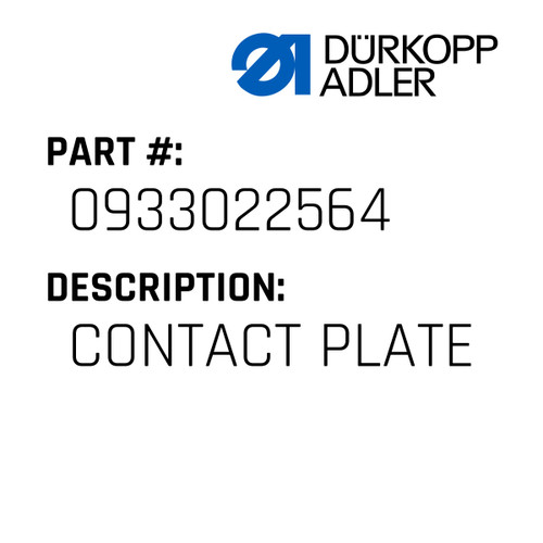 Contact Plate For Dürkopp Adler Original Part Number 0933 022564