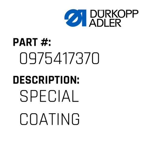 Special Coating For Dürkopp Adler Original Part Number 0975 417370