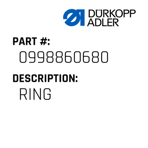 Ring For Dürkopp Adler Original Part Number 0998 860680