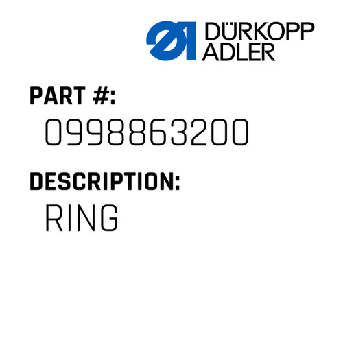Ring For Dürkopp Adler Original Part Number 0998 863200