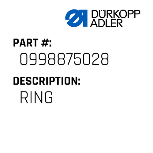 Ring For Dürkopp Adler Original Part Number 0998 875028