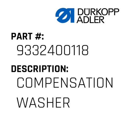 Compensation Washer For Dürkopp Adler Original Part Number 9332 400118
