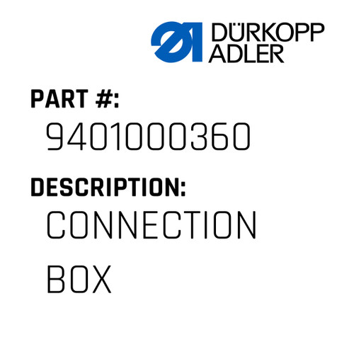 Connection Box For Dürkopp Adler Original Part Number 9401 000360