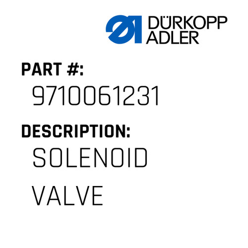 Solenoid Valve For Dürkopp Adler Original Part Number 9710 061231