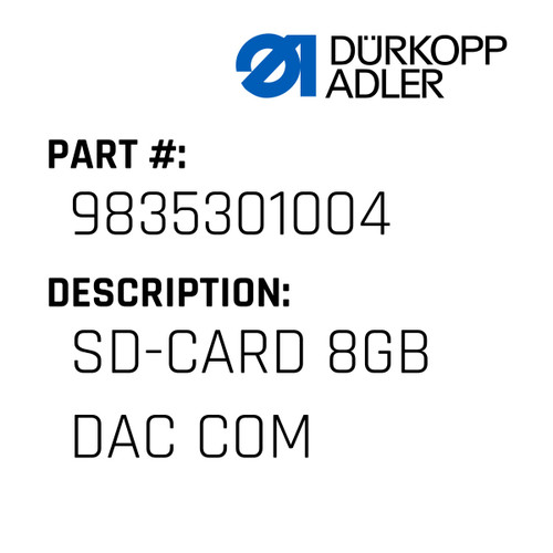 Sd-Card 8Gb Dac Com For Dürkopp Adler Original Part Number 9835 301004