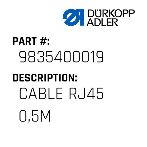 Cable Rj45 0,5M For Dürkopp Adler Original Part Number 9835 400019