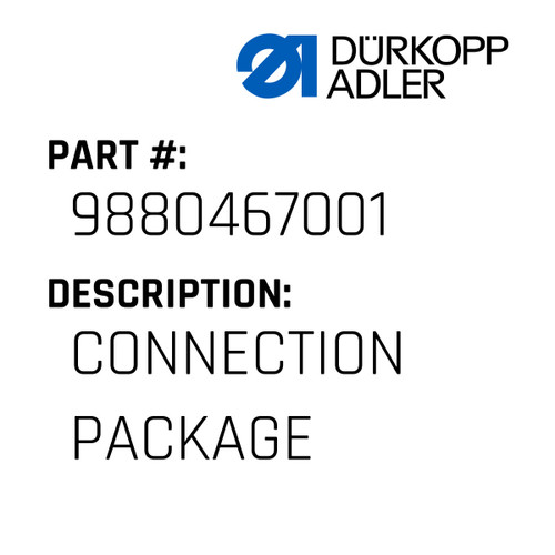 Connection Package For Dürkopp Adler Original Part Number 9880 467001