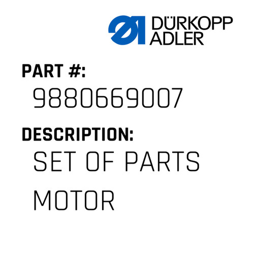 Set Of Parts Motor For Dürkopp Adler Original Part Number 9880 669007