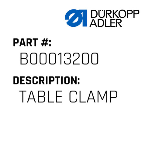Table Clamp For Dürkopp Adler Original Part Number B000132.00