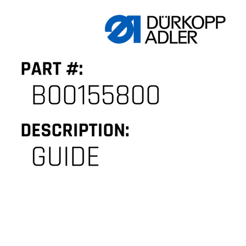 Guide For Dürkopp Adler Original Part Number B001558.00