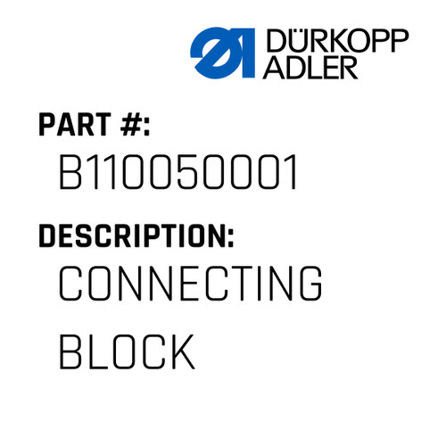 Connecting Block For Dürkopp Adler Original Part Number B1100500.01