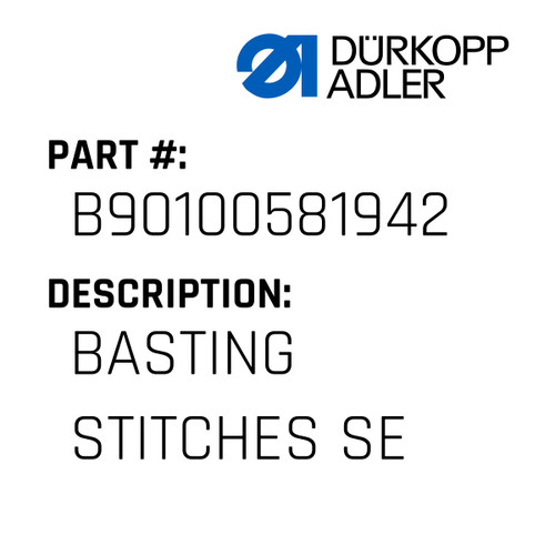 Basting Stitches Se For Dürkopp Adler Original Part Number B90.10058.19.42