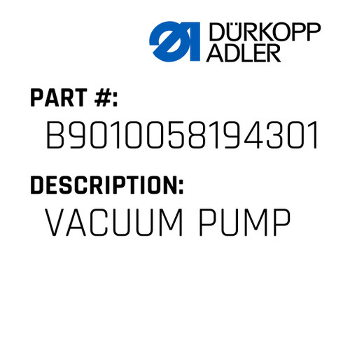 Vacuum Pump For Dürkopp Adler Original Part Number B90.10058.19.43.01