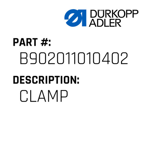 Clamp For Dürkopp Adler Original Part Number B90.201101.04.02